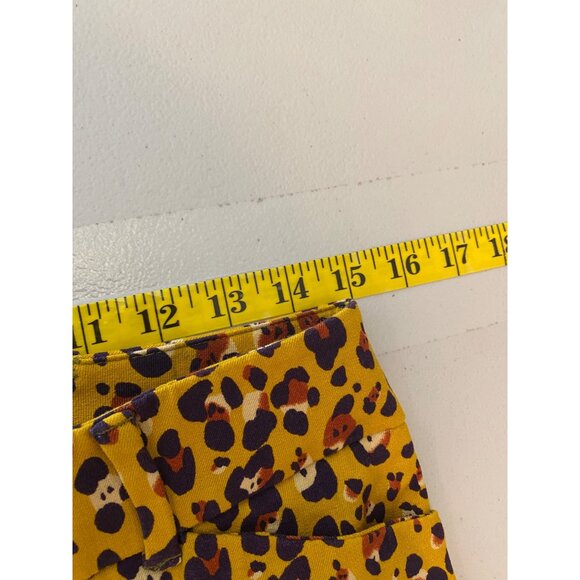 7th Ave Design Studio Yellow Leopard Print Pants Cotton & Spandex Size 2 - Picture 8 of 11